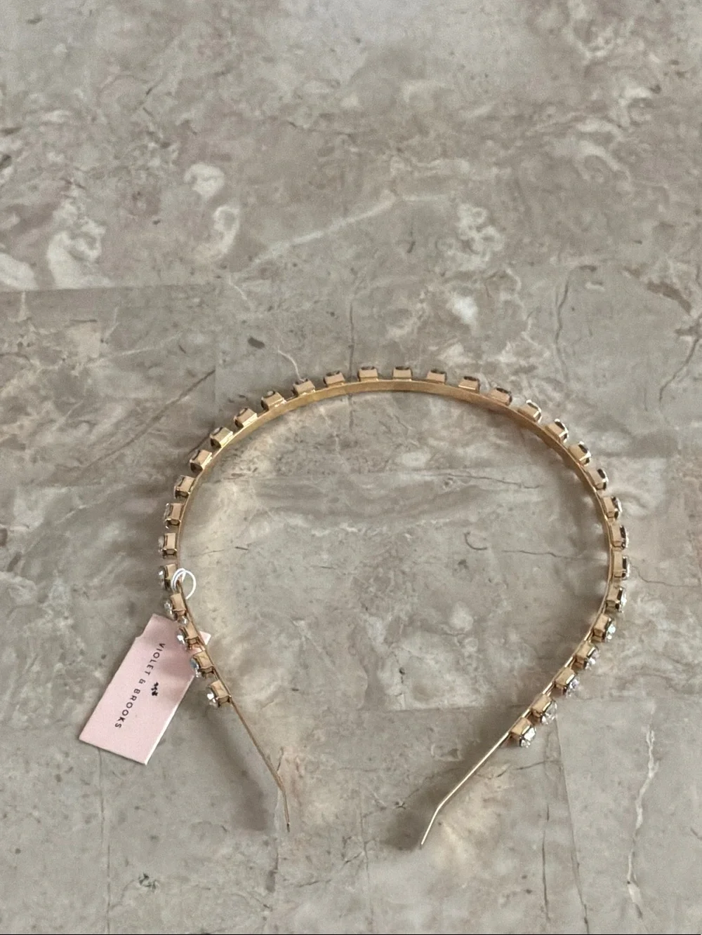 Gold Crystal Accent Headband From Violet and Brooks
